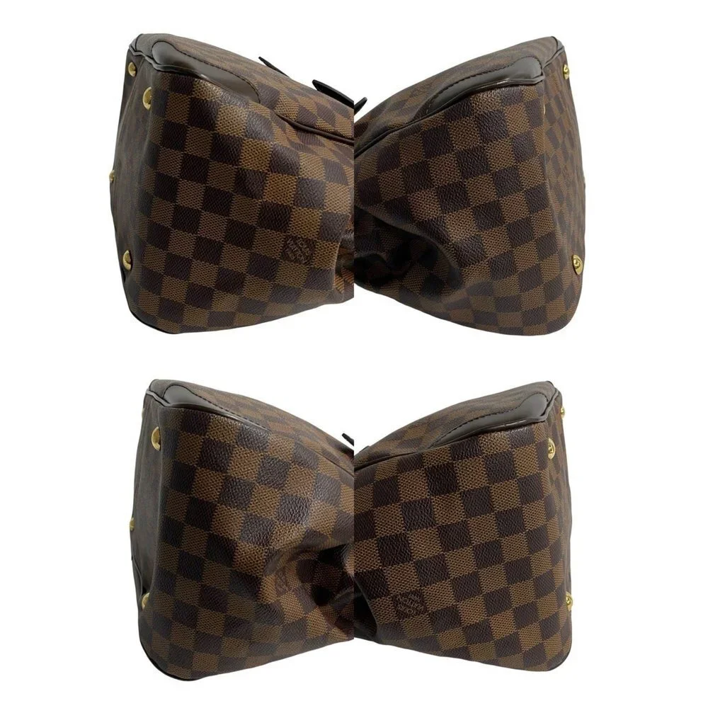 LOUIS VUITTON Brown Damier Leather Tote Bag - Picture 7 of 9